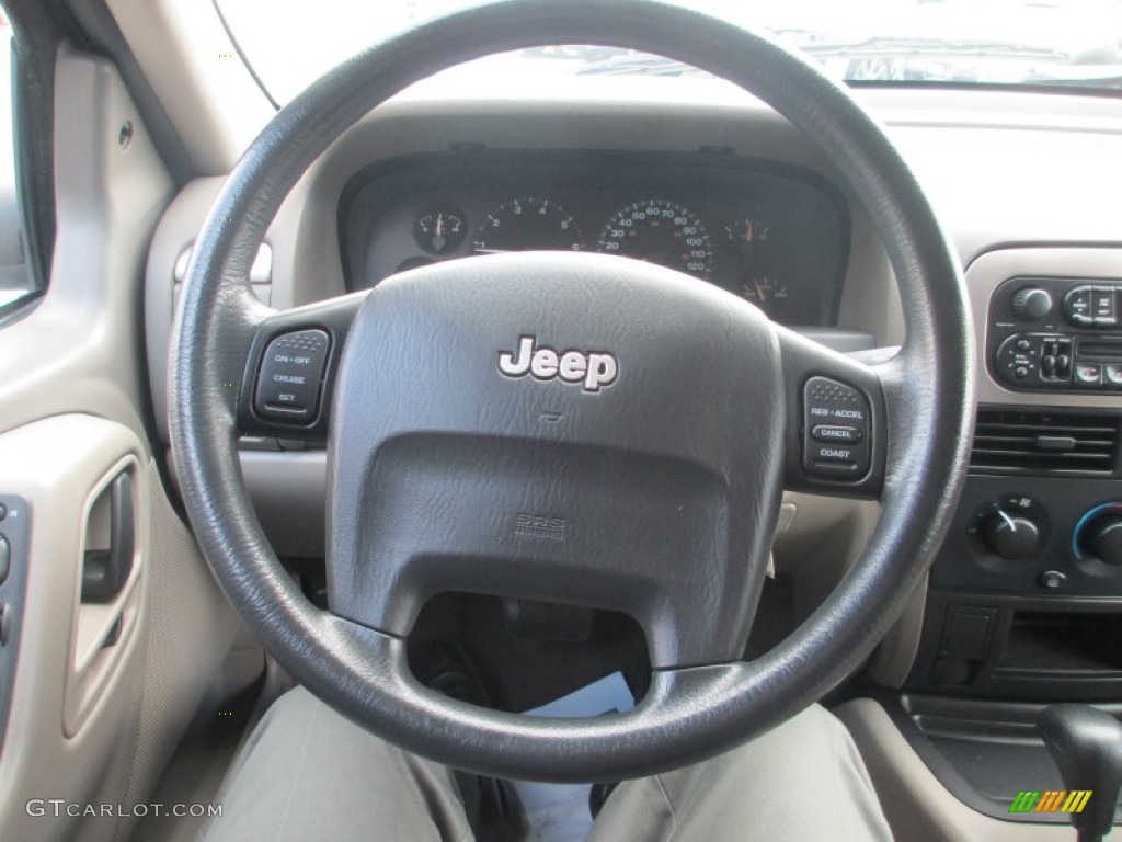2004 Jeep Grand Cherokee Laredo 4x4 Taupe Steering Wheel Photo #77748425