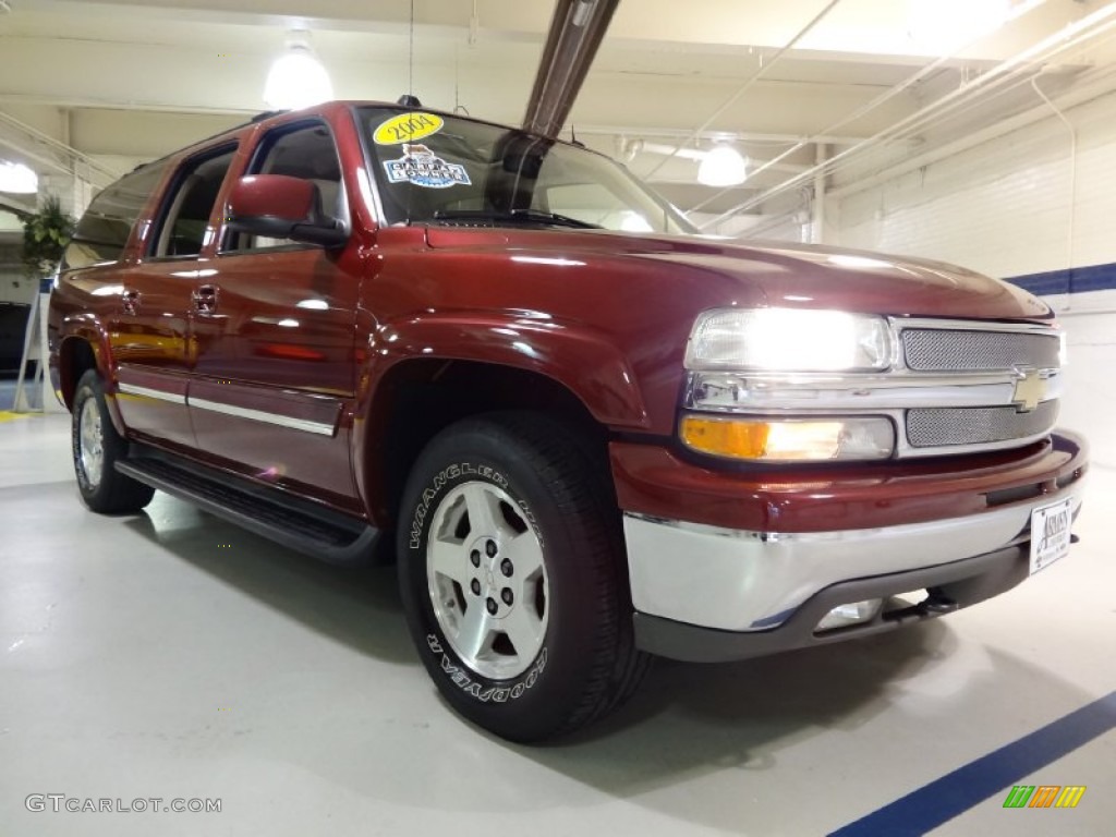 2004 Suburban 1500 LT 4x4 - Sport Red Metallic / Tan/Neutral photo #5