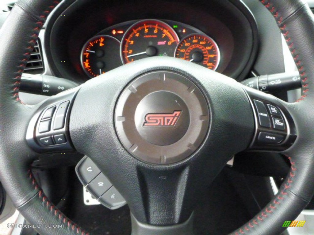 2011 Subaru Impreza WRX STi STI  Black/Alcantara Steering Wheel Photo #77751625