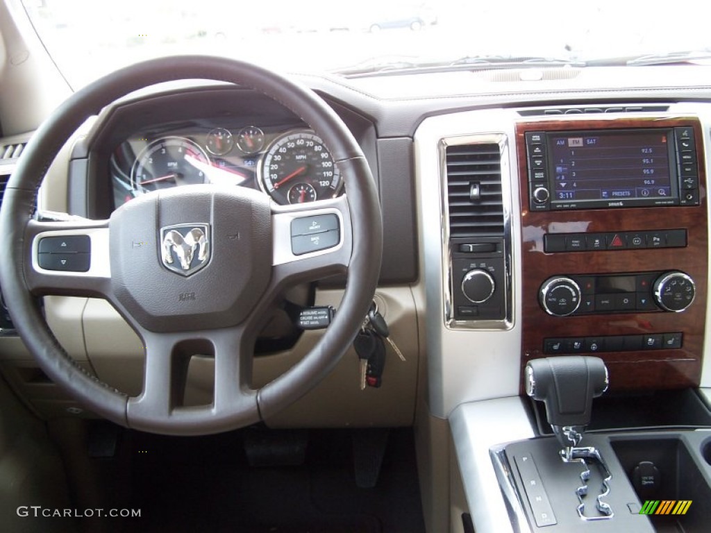 2011 Dodge Ram 1500 Laramie Quad Cab 4x4 Light Pebble Beige/Bark Brown Dashboard Photo #77752471