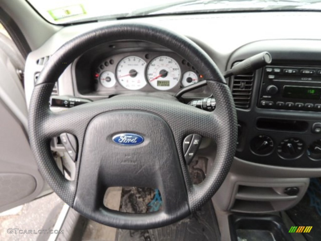 2002 Ford Escape XLT V6 4WD Medium Graphite Steering Wheel Photo #77754546