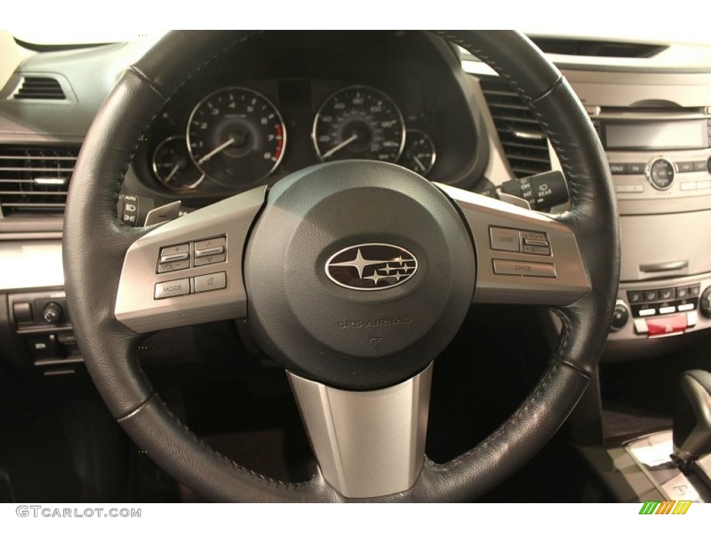 2010 Subaru Outback 2.5i Premium Wagon Off Black Steering Wheel Photo #77756572