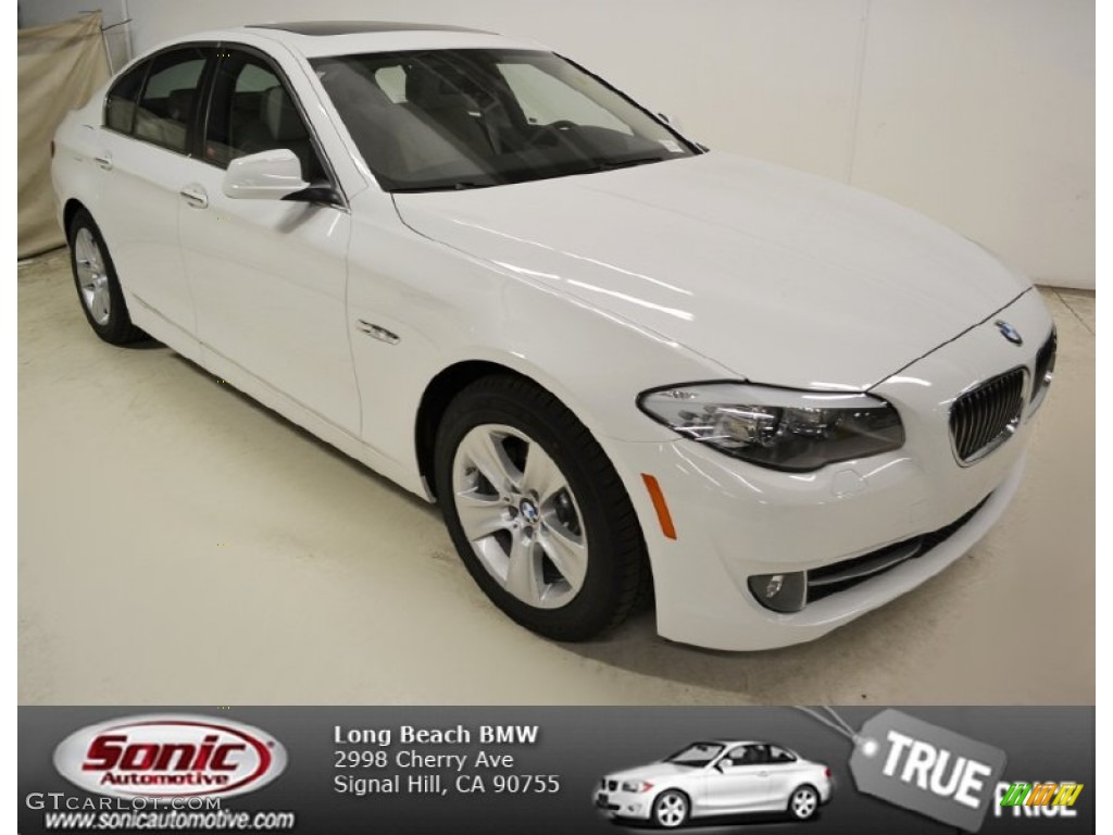 2013 5 Series 528i Sedan - Alpine White / Oyster/Black photo #1