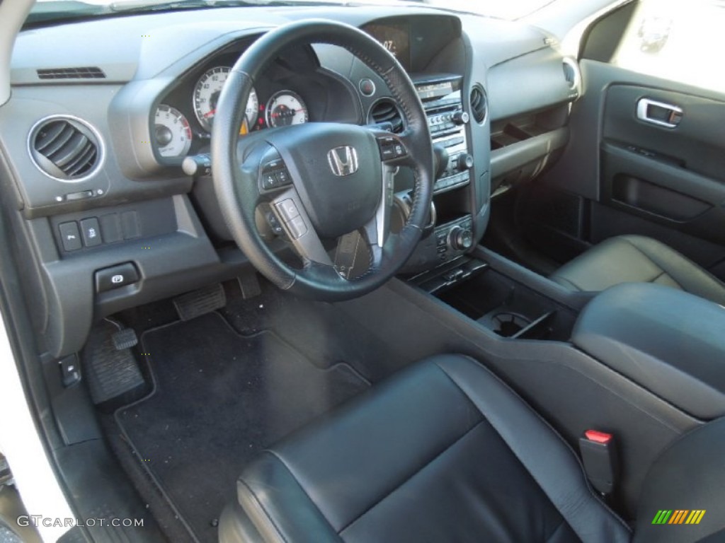 Black Interior 2012 Honda Pilot Touring 4WD Photo #77761164