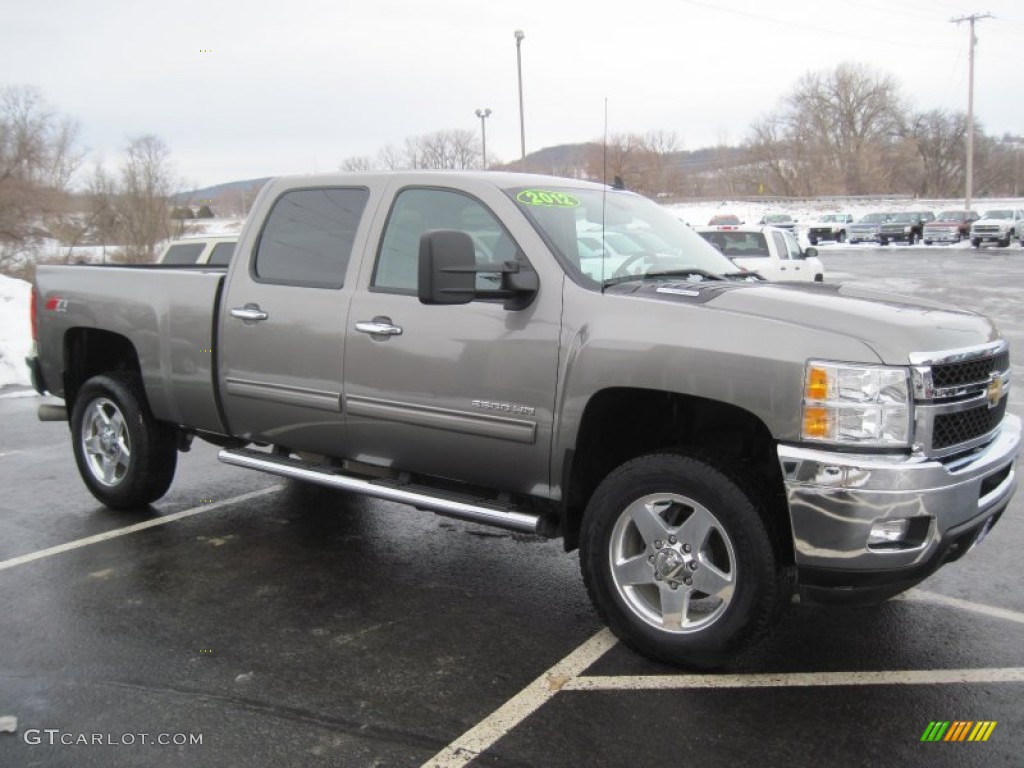 Graystone Metallic 2012 Chevrolet Silverado 2500HD LTZ Crew Cab 4x4 Exterior Photo #77762336