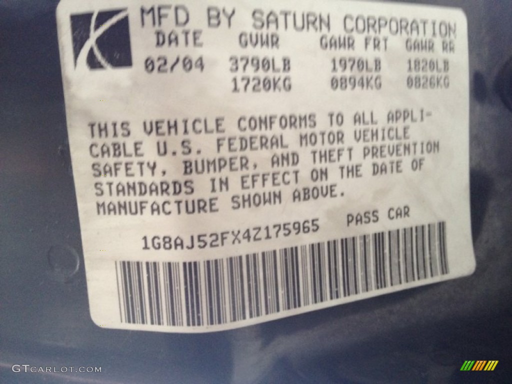 2004 ION 2 Sedan - Storm Grey / Grey photo #14
