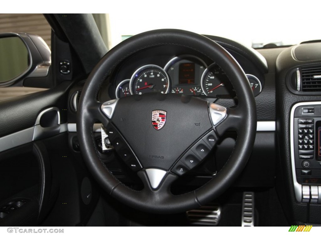 2008 Porsche Cayenne GTS Black w/ Alcantara Seat Inlay Steering Wheel Photo #77763548