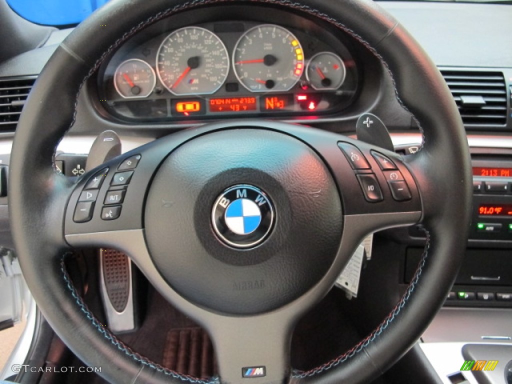 2004 BMW M3 Coupe Black Steering Wheel Photo #77765057