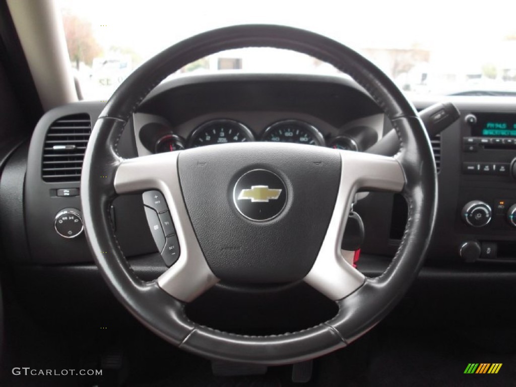 2012 Chevrolet Silverado 1500 LT Crew Cab Ebony Steering Wheel Photo #77769017