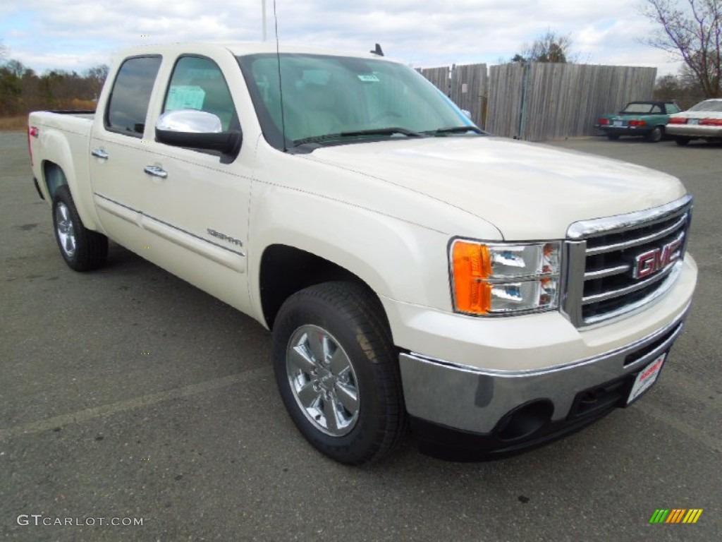 White Diamond Tricoat 2013 GMC Sierra 1500 SLE Crew Cab 4x4 Exterior Photo #77769759