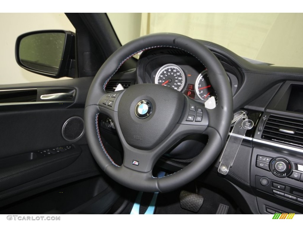 2013 BMW X5 M M xDrive Black Steering Wheel Photo #77770412