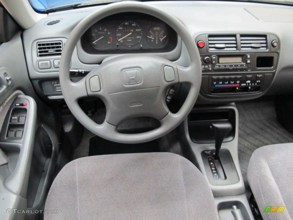 1998 Civic LX Sedan - Flamenco Black Pearl / Gray photo #22