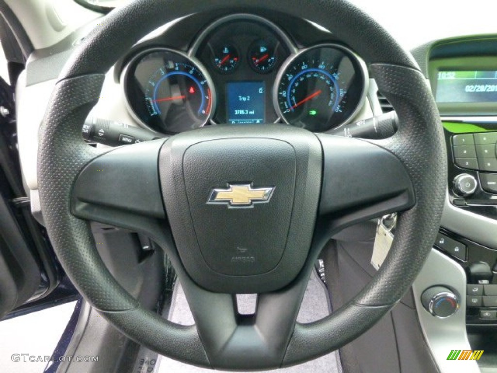 2011 Chevrolet Cruze LS Jet Black/Medium Titanium Steering Wheel Photo #77771800