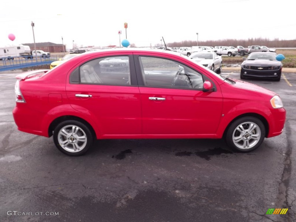 Victory Red 2009 Chevrolet Aveo LT Sedan Exterior Photo #77772146