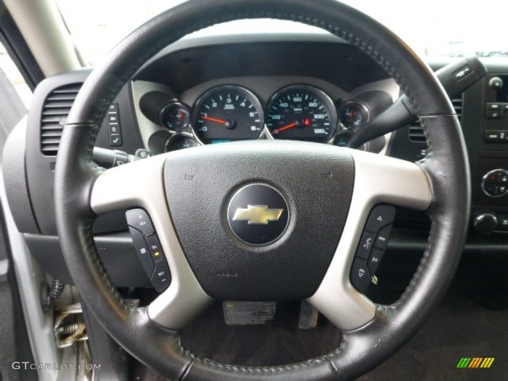2010 Chevrolet Silverado 1500 LT Crew Cab 4x4 Ebony Steering Wheel Photo #77772557