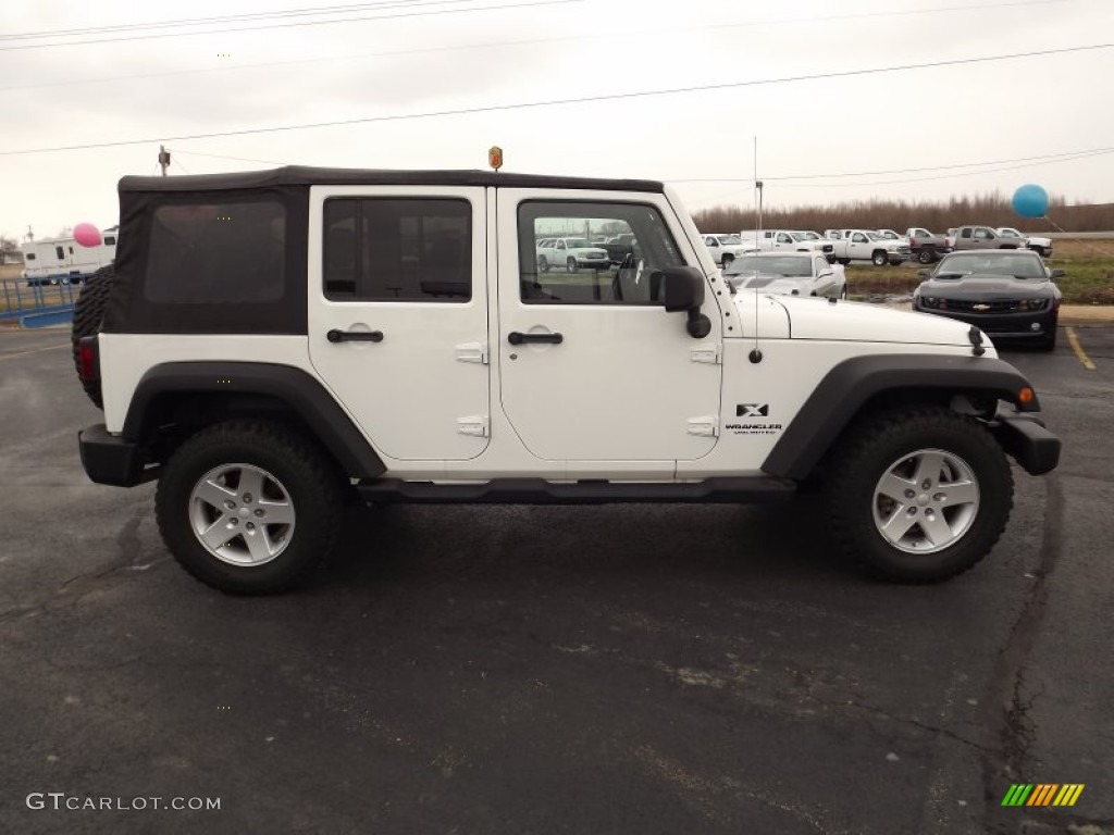 Stone White 2008 Jeep Wrangler Unlimited X 4x4 Exterior Photo #77772645