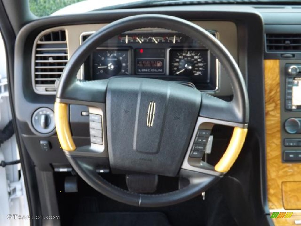 2011 Lincoln Navigator Limited Edition Canyon/Black Steering Wheel Photo #77774961