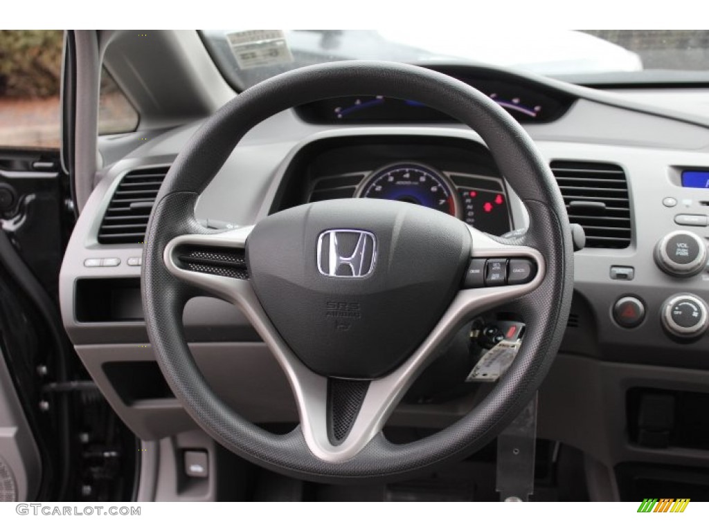 2009 Honda Civic LX Sedan Gray Steering Wheel Photo #77777276