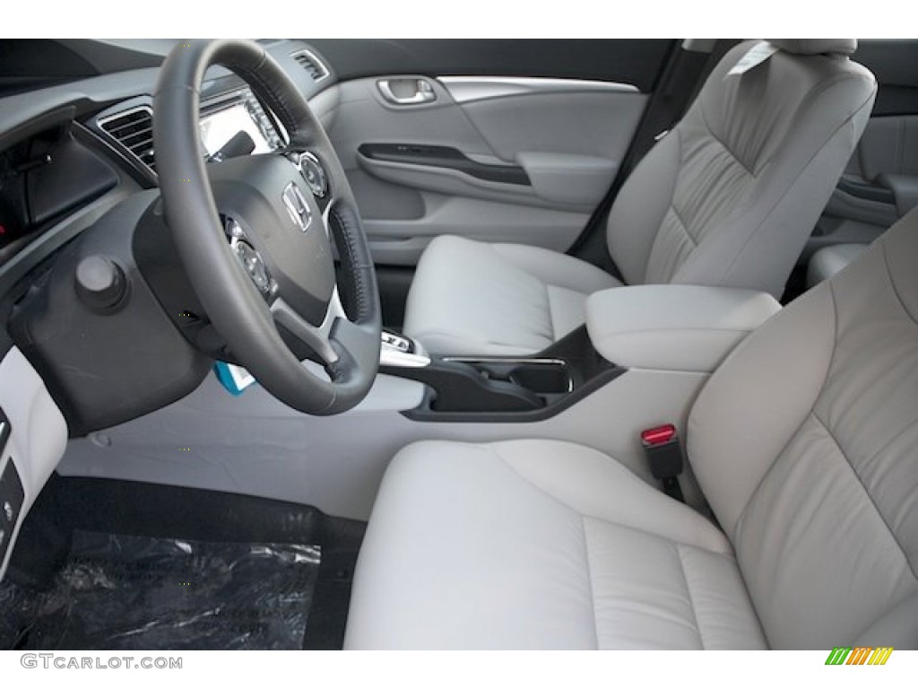 Gray Interior 2013 Honda Civic Hybrid-L Sedan Photo #77777615