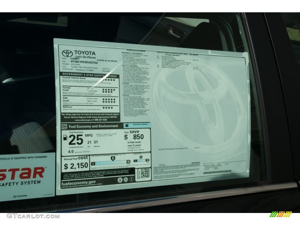 2013 Camry SE V6 - Cosmic Gray Metallic / Black/Ash photo #10