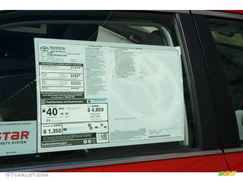 2013 Camry Hybrid XLE - Barcelona Red Metallic / Light Gray photo #10