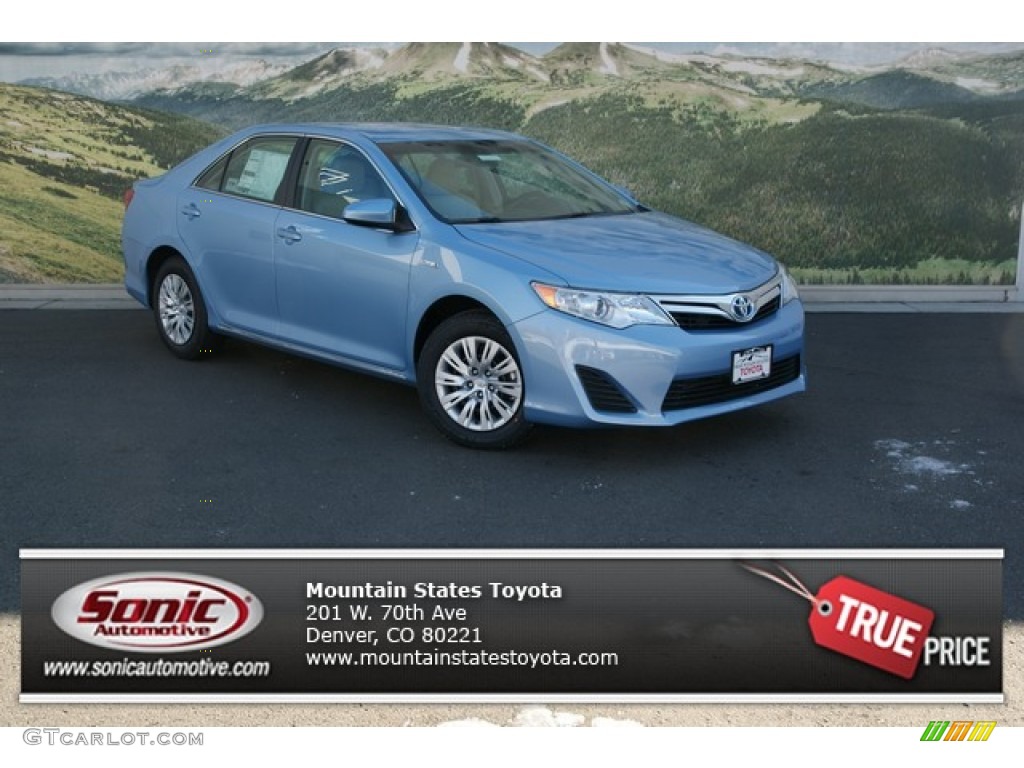2013 Camry Hybrid LE - Clearwater Blue Metallic / Light Gray photo #1