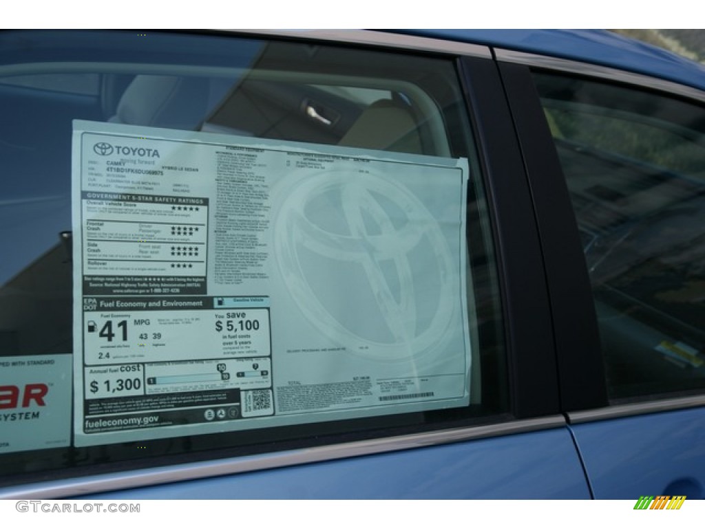 2013 Camry Hybrid LE - Clearwater Blue Metallic / Light Gray photo #10