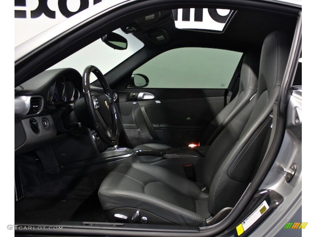 Black/Stone Grey Interior 2007 Porsche 911 Turbo Coupe Photo #77779946