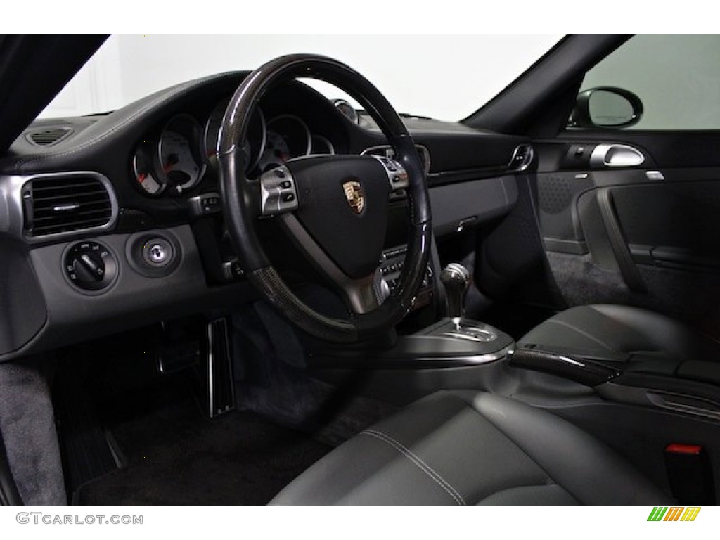 Black/Stone Grey Interior 2007 Porsche 911 Turbo Coupe Photo #77780095