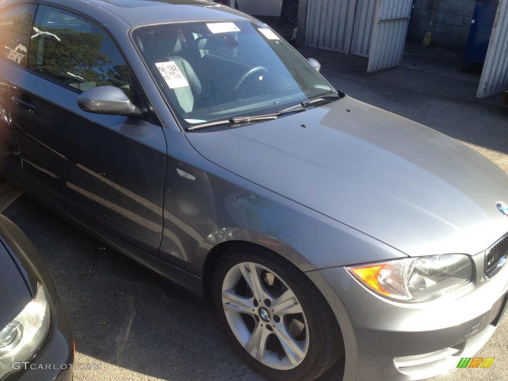 2009 1 Series 128i Coupe - Space Grey Metallic / Black photo #2