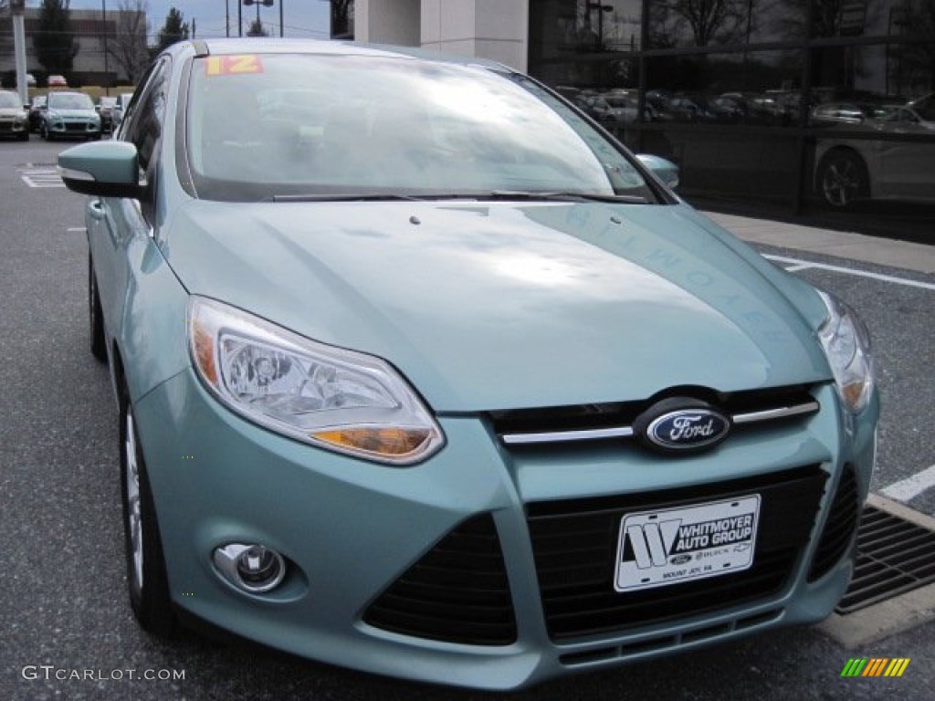 2012 Focus SEL Sedan - Frosted Glass Metallic / Stone photo #2