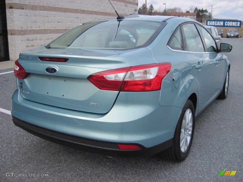 2012 Focus SEL Sedan - Frosted Glass Metallic / Stone photo #8