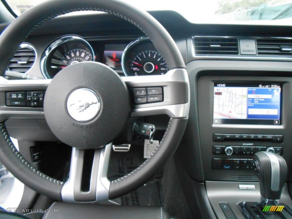 2014 Ford Mustang GT/CS California Special Coupe California Special Charcoal Black/Miko Suede Steering Wheel Photo #77786644