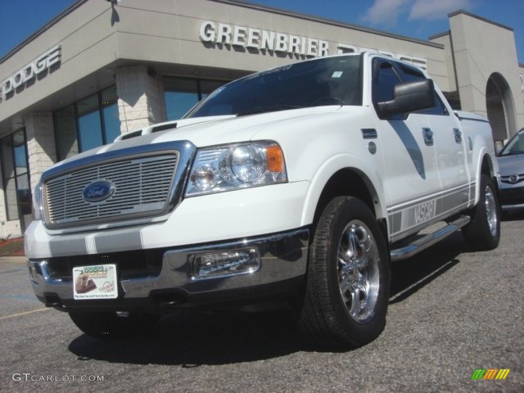 2005 F150 Lariat SuperCrew 4x4 - Oxford White / Tan photo #1
