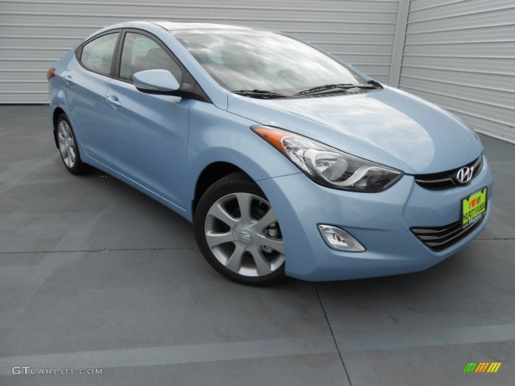2013 Elantra Limited - Blue Sky Metallic / Beige photo #2