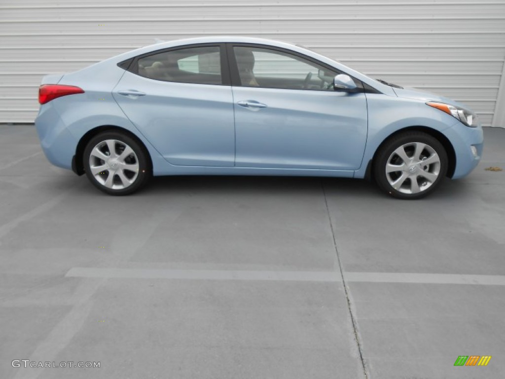 2013 Elantra Limited - Blue Sky Metallic / Beige photo #3