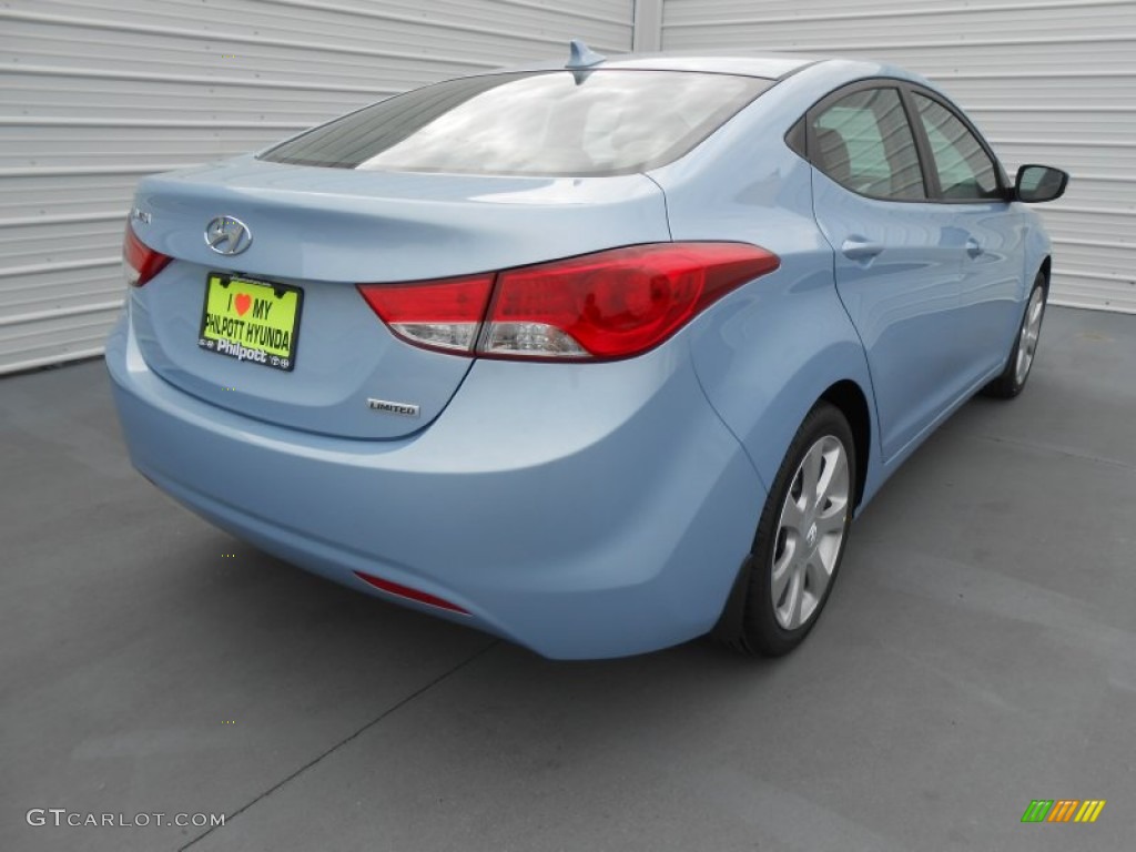 2013 Elantra Limited - Blue Sky Metallic / Beige photo #4