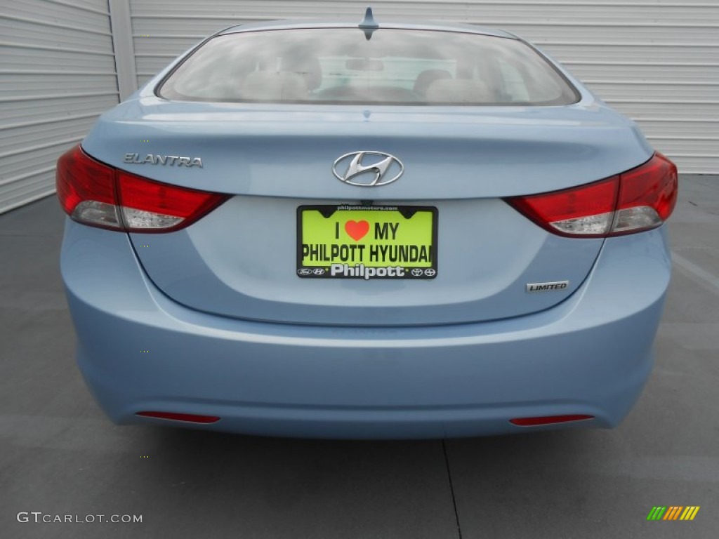 2013 Elantra Limited - Blue Sky Metallic / Beige photo #5