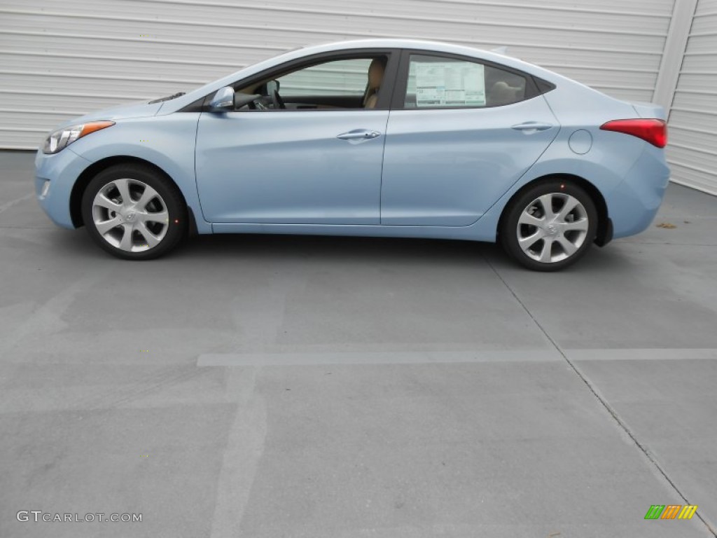 2013 Elantra Limited - Blue Sky Metallic / Beige photo #6