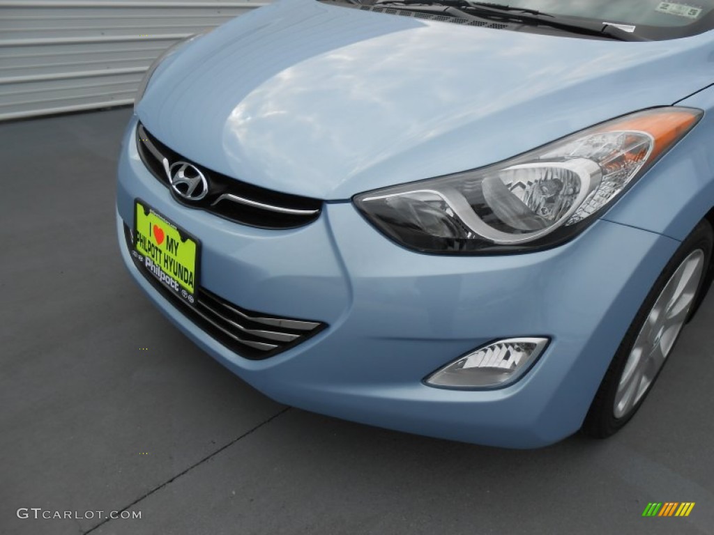2013 Elantra Limited - Blue Sky Metallic / Beige photo #10