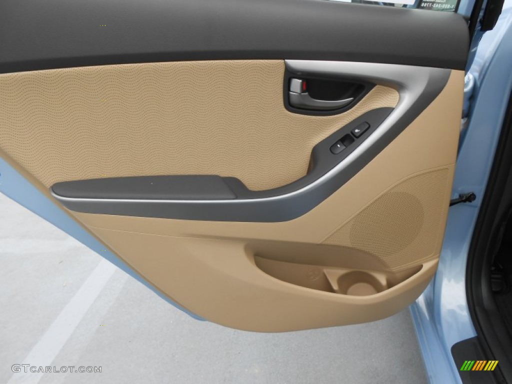 2013 Elantra Limited - Blue Sky Metallic / Beige photo #19