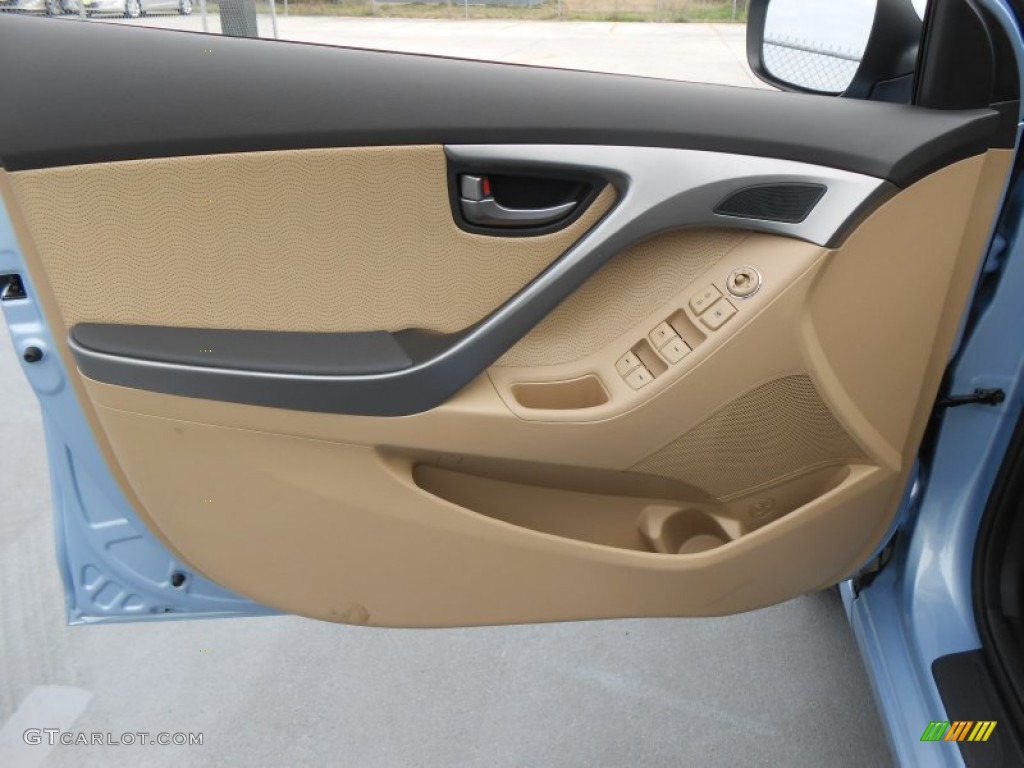 2013 Elantra Limited - Blue Sky Metallic / Beige photo #22