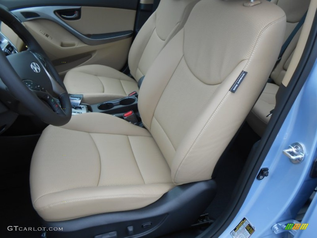 2013 Elantra Limited - Blue Sky Metallic / Beige photo #24