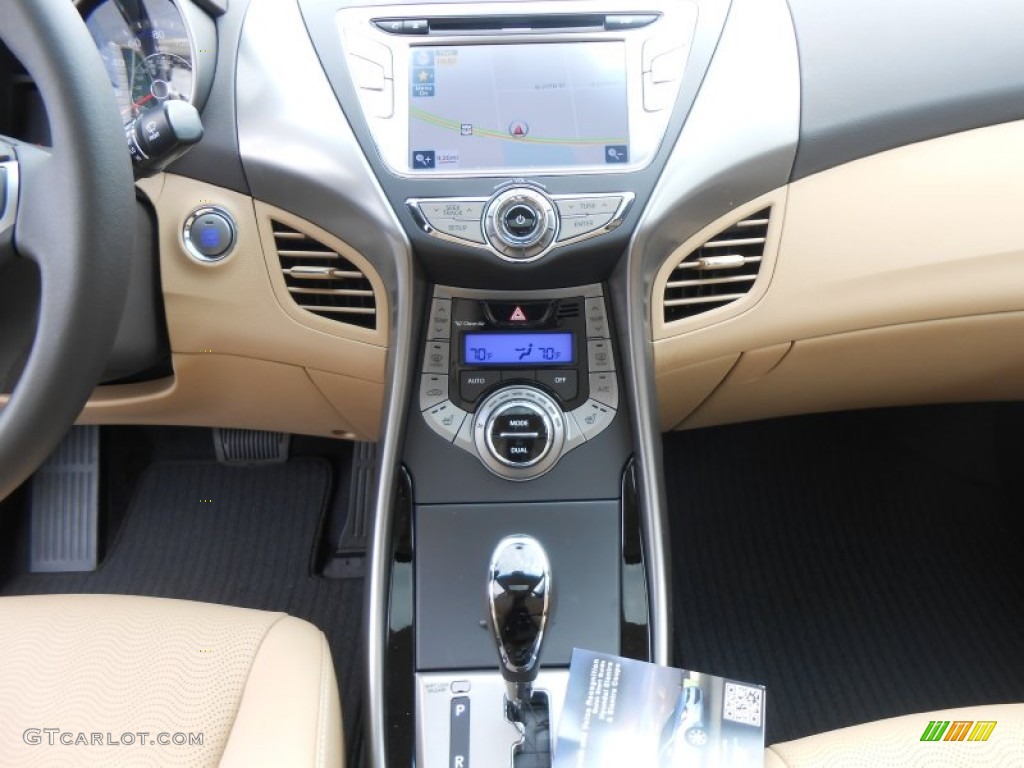 2013 Elantra Limited - Blue Sky Metallic / Beige photo #28