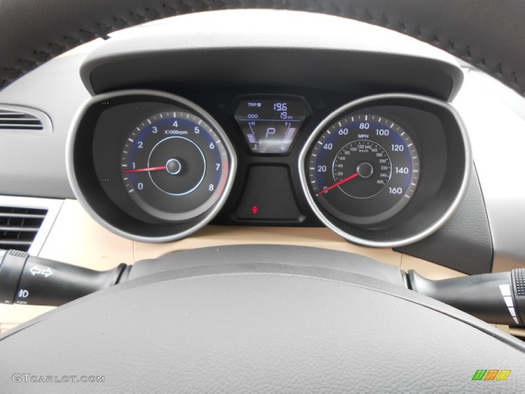 2013 Elantra Limited - Blue Sky Metallic / Beige photo #34