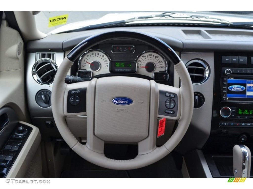 2013 Ford Expedition Limited 4x4 Stone Steering Wheel Photo #77790567