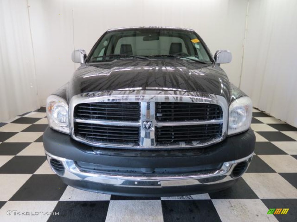 2008 Ram 1500 ST Regular Cab - Brilliant Black Crystal Pearl / Medium Slate Gray photo #2