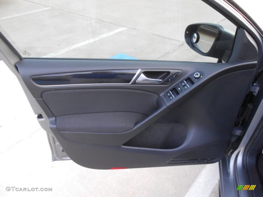 2010 Volkswagen GTI 4 Door Titan Black Leather Door Panel Photo #77791200