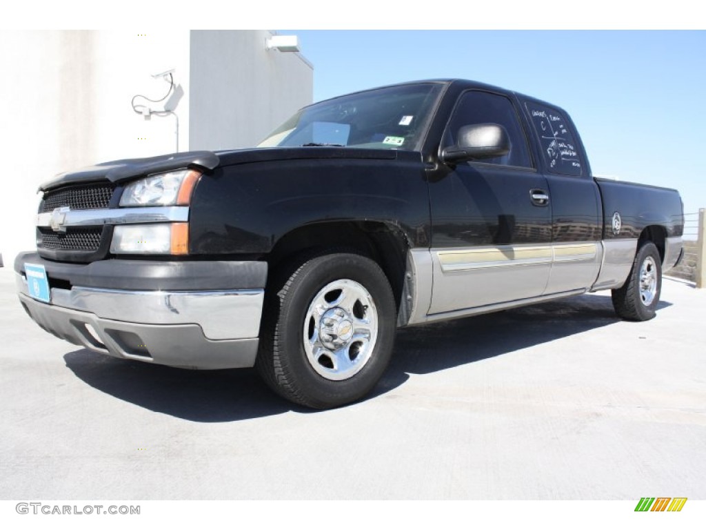 Black 2004 Chevrolet Silverado 1500 LS Extended Cab Exterior Photo #77793137