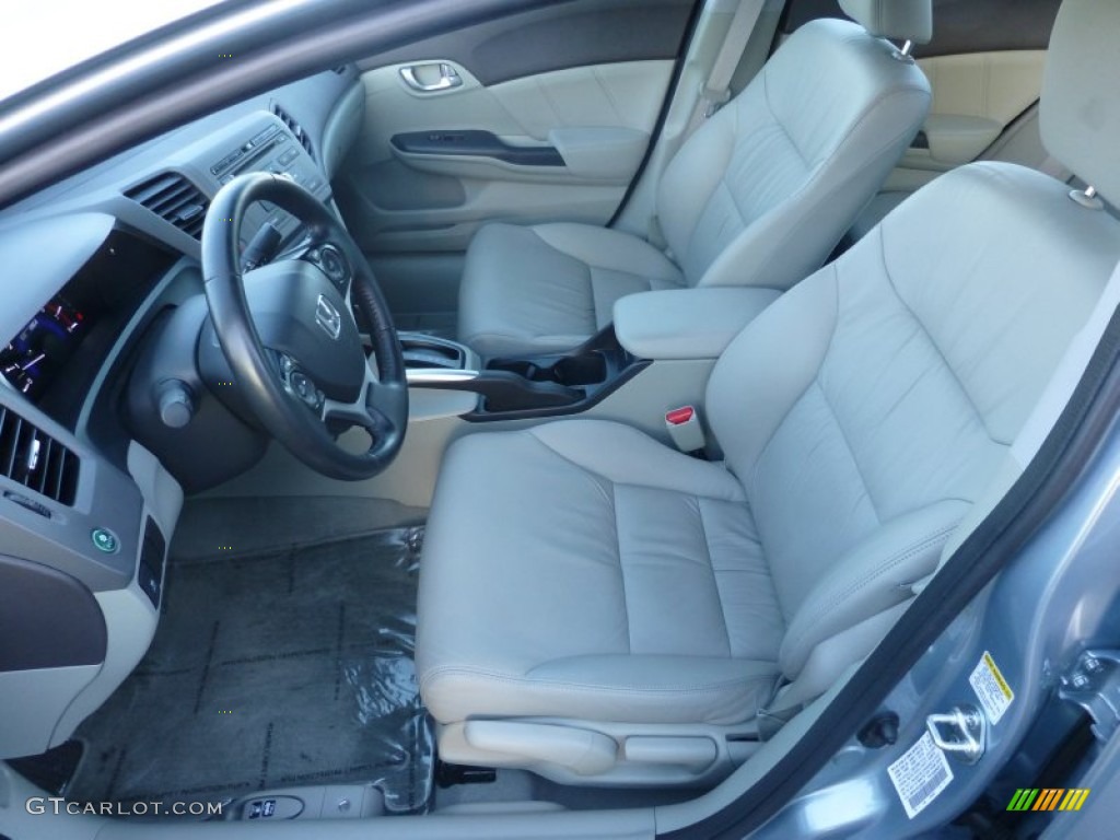 Stone Interior 2012 Honda Civic Hybrid-L Sedan Photo #77793956